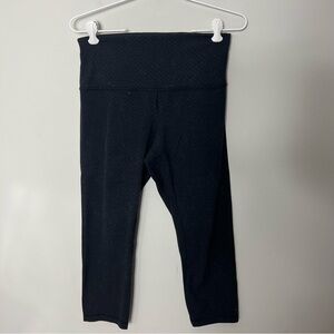 Lululemon Black Leggings Crop Pattern Tights High Rise Size 8  422